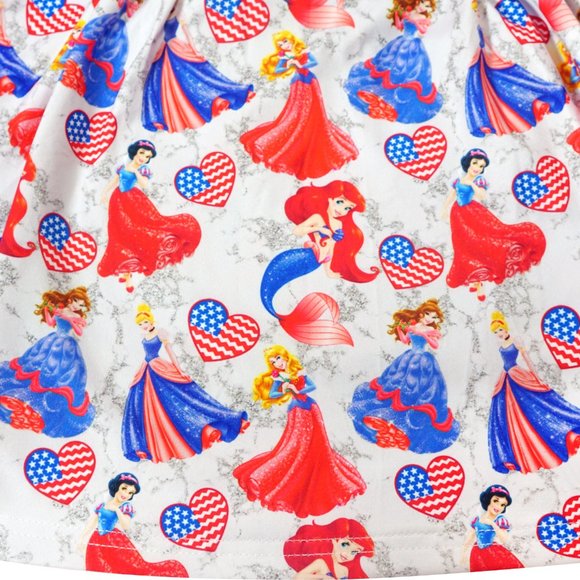 NWT Baby Toddler Little Girls 4th July Disney Princesses Patriotic Dress - Picture 4 of 4